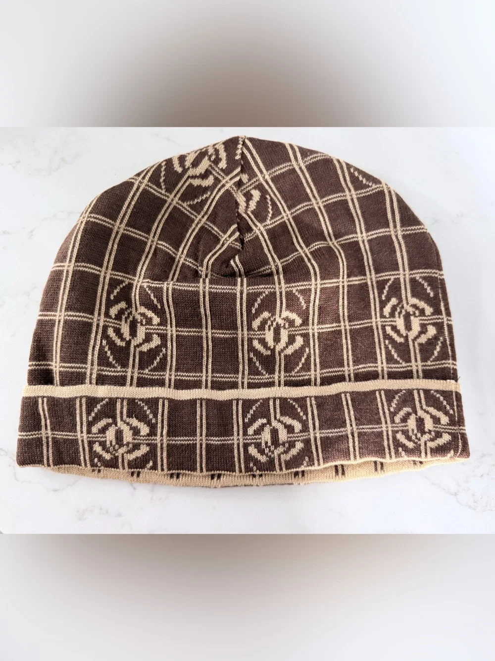 Brown Women's Fashion Scarf and a hat matching set